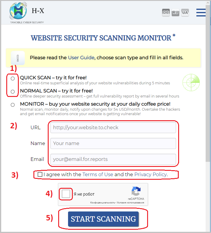 Vulnerability scanner user manual